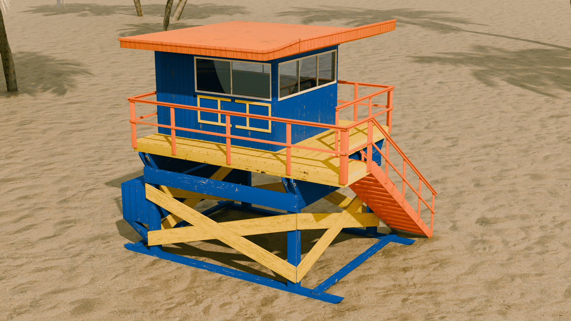 Curso de introdução ao Blender - Lifeguard tower